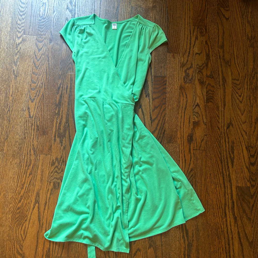 Green Wrap Dress - Picture 3 of 5